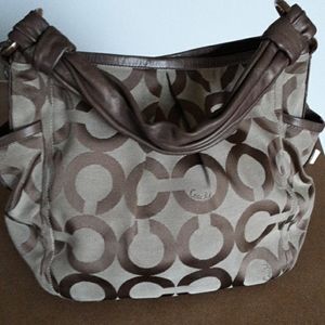 COACH Parker OP Art Signature Tote Shoulder Bag, EUC